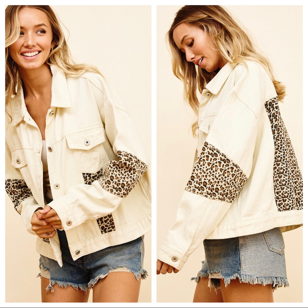 Fabulous Must Have Leopard Contrast Twill Jacket - Picture 8 of 8